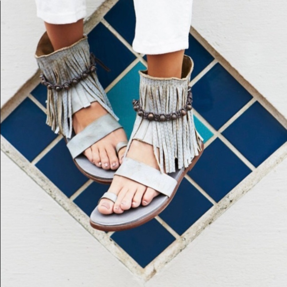 Free People Washed Ashore Fringe Sandals